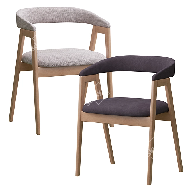 TREVOR Chairs in 3 Colors 3D model image 1