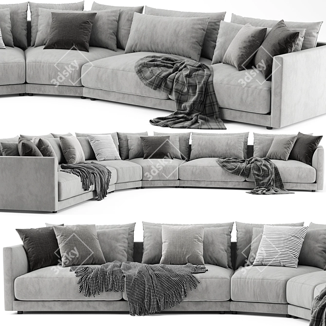 Modern Poliform Bristol Sofa Set 3D model image 2