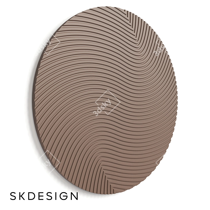 Circular Lea Wall Art Display 3D model image 1