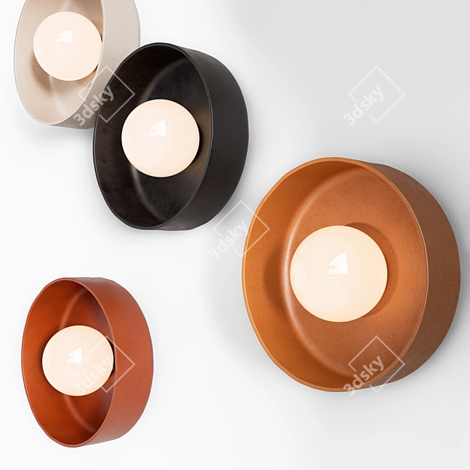 Ceramic Glass Orb Mount Fixture 3D model image 4