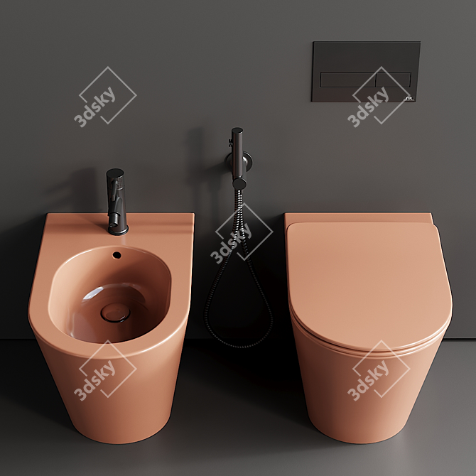 Mare Ceramic Bathroom Set 3D model image 3