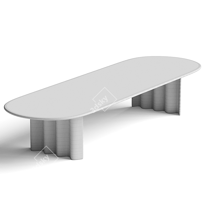 ZEITRAUM CURTAIN Oval Table Oak 3D model image 2