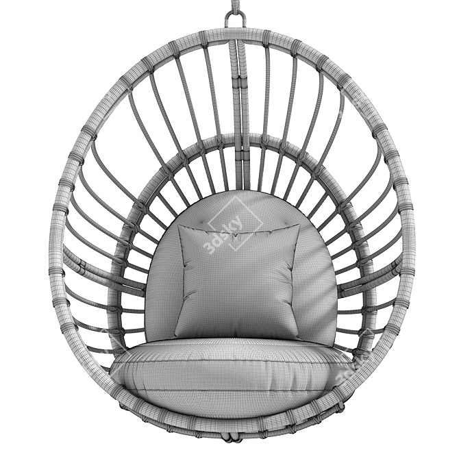 Rattan Hanging Lounge Chair 3D model image 7