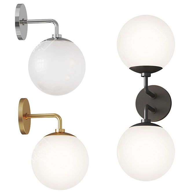 Sleek Stella Sconce Light 3D model image 1