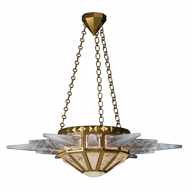 Sunshine II Crystal Chandelier Glows 3D model image 3