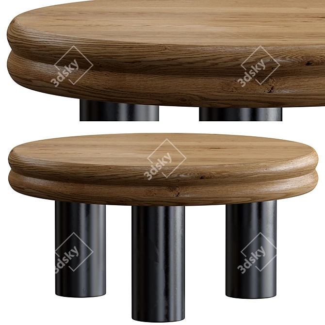 Elegant Macaro Coffee Table 3D model image 2