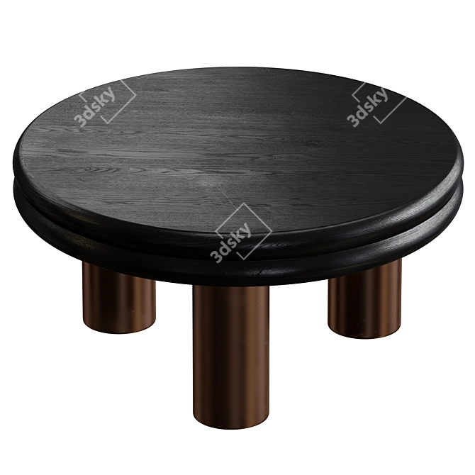 Elegant Macaro Coffee Table 3D model image 3