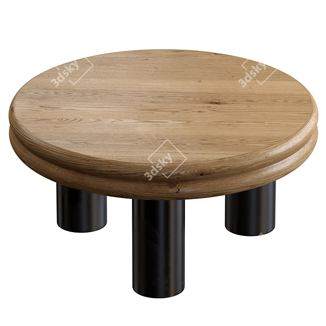 Elegant Macaro Coffee Table 3D model image 4