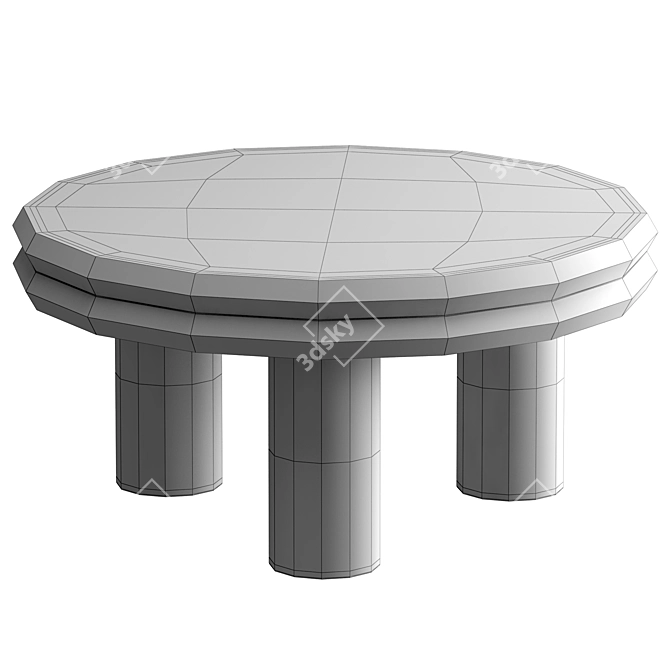 Elegant Macaro Coffee Table 3D model image 5
