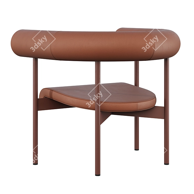 Offecct Font Leather Accent Chair 3D model image 4