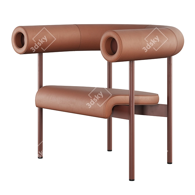 Offecct Font Leather Accent Chair 3D model image 6