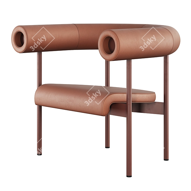 Offecct Font Leather Accent Chair 3D model image 12