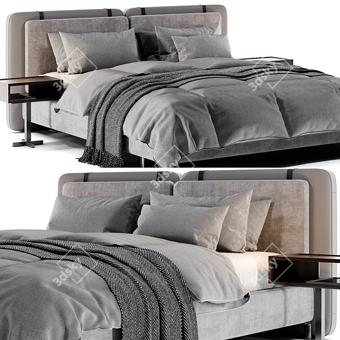 Sophisticated Minotti Tatlin Soft Bed 3D model image 2