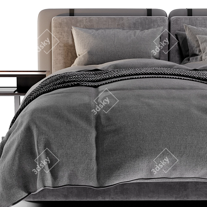 Sophisticated Minotti Tatlin Soft Bed 3D model image 4