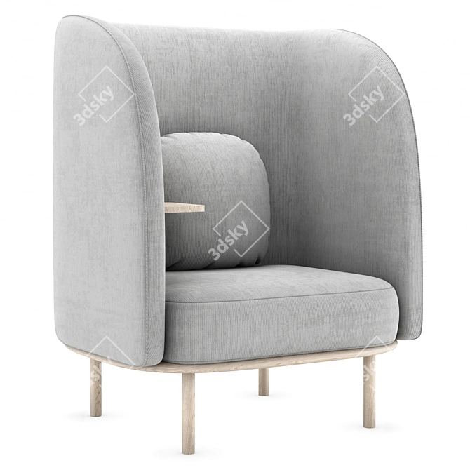 Modern Nesting Armchair and Table 3D model image 2