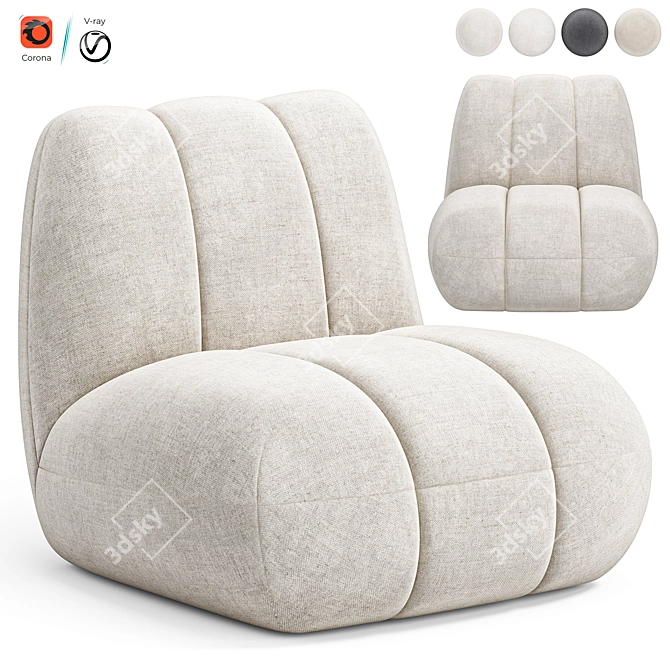 Contemporary Toe Lounge Chair 3D model image 1