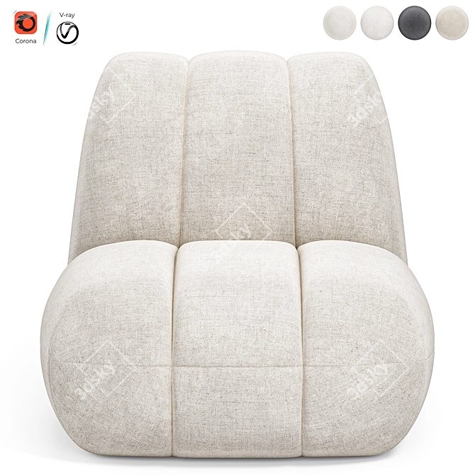 Contemporary Toe Lounge Chair 3D model image 2