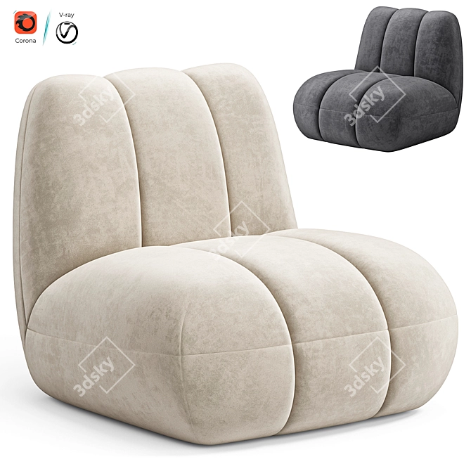 Contemporary Toe Lounge Chair 3D model image 3