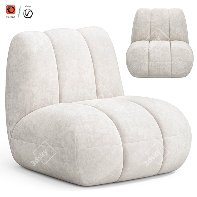 Contemporary Toe Lounge Chair 3D model image 4