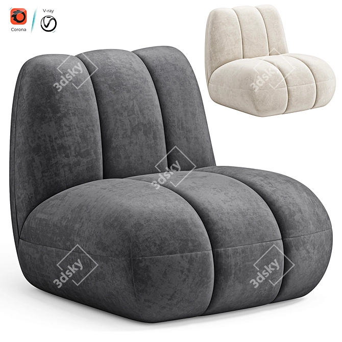 Contemporary Toe Lounge Chair 3D model image 5