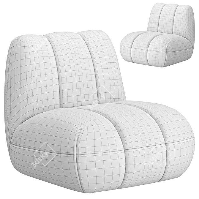 Contemporary Toe Lounge Chair 3D model image 6