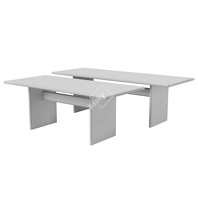 Modern Rink Dining Table - Sleek 3D model image 3