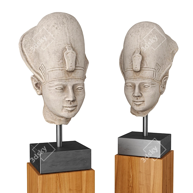 Ancient Egypt Portrait Sculpture 3D model image 1