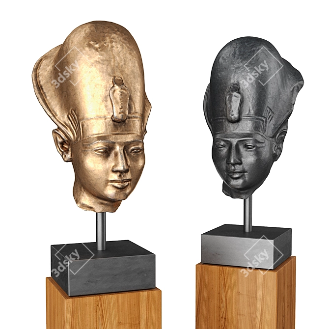 Ancient Egypt Portrait Sculpture 3D model image 2