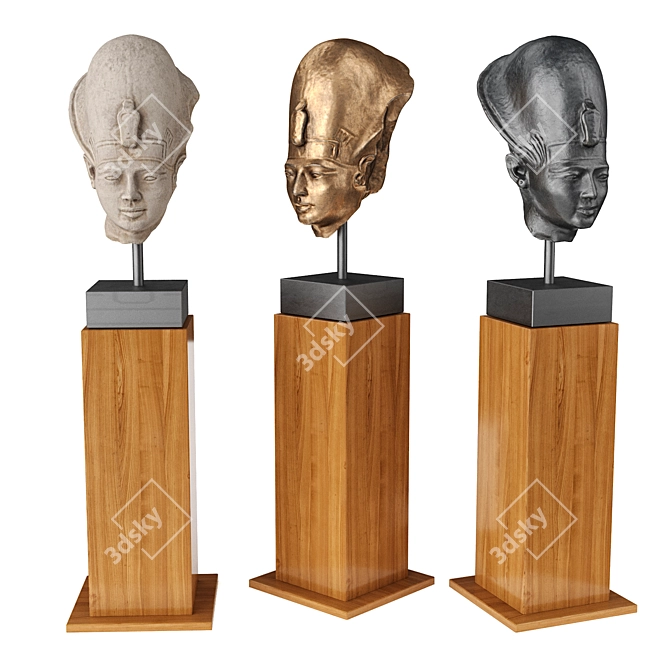 Ancient Egypt Portrait Sculpture 3D model image 3