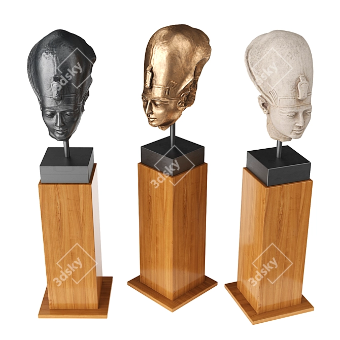 Ancient Egypt Portrait Sculpture 3D model image 4