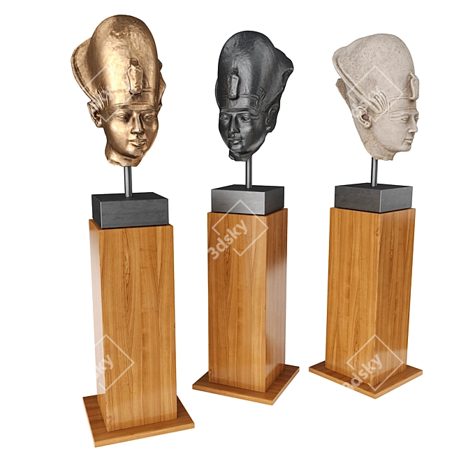 Ancient Egypt Portrait Sculpture 3D model image 5