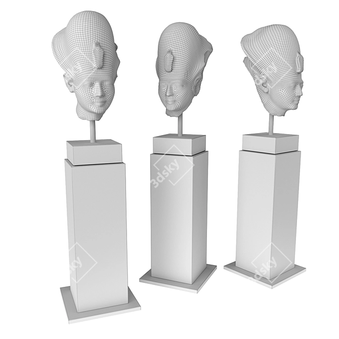 Ancient Egypt Portrait Sculpture 3D model image 6