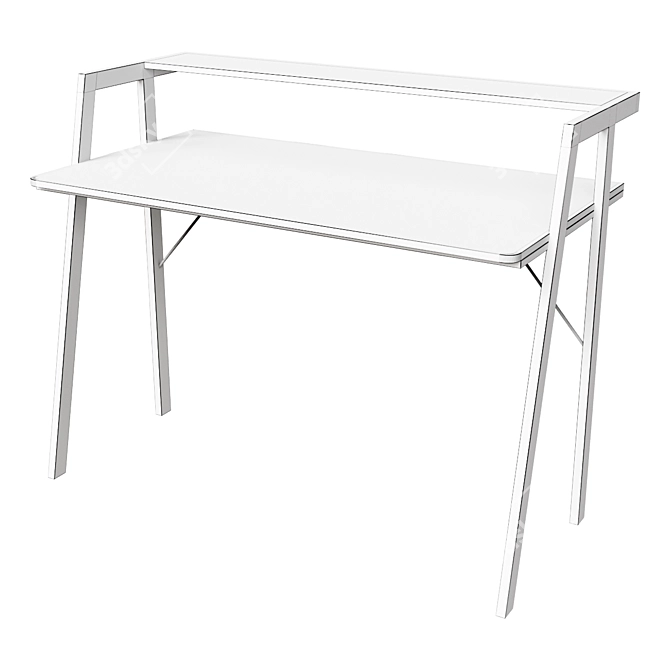 Aarhus Writing Desk Grey Oak 3D model image 2