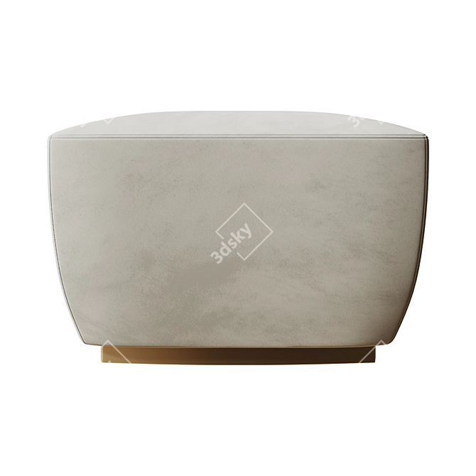 Stylish Metal Fabric Pouff Stool 3D model image 2