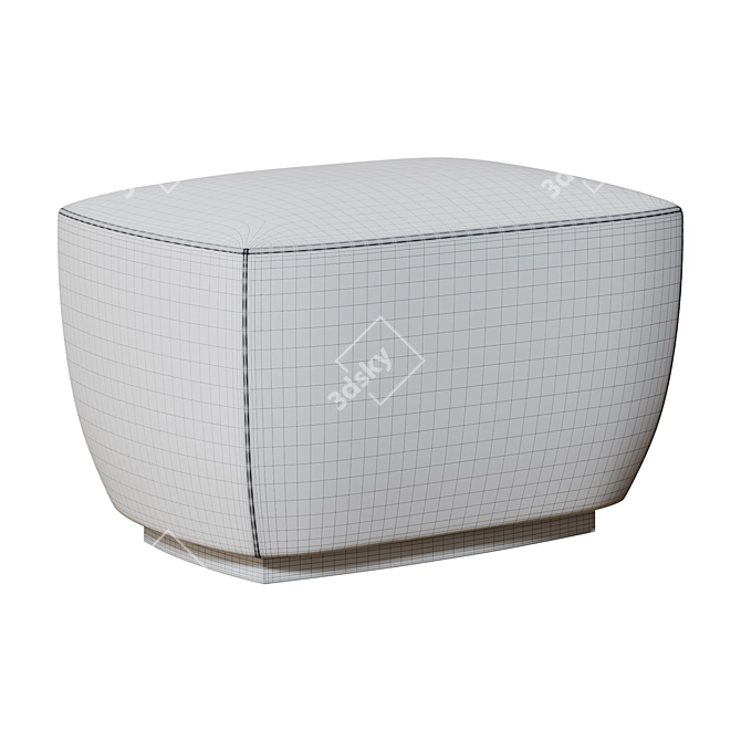 Stylish Metal Fabric Pouff Stool 3D model image 3