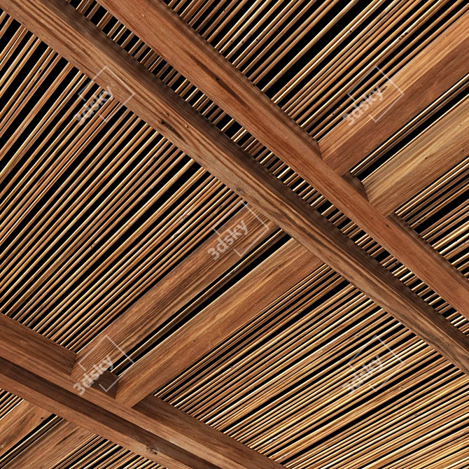 Polygonal Beam Decor Model 3D model image 4