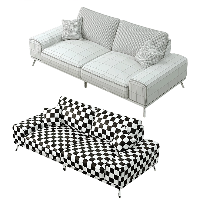 Modern Graphite Textile Ron Sofa 3D model image 3