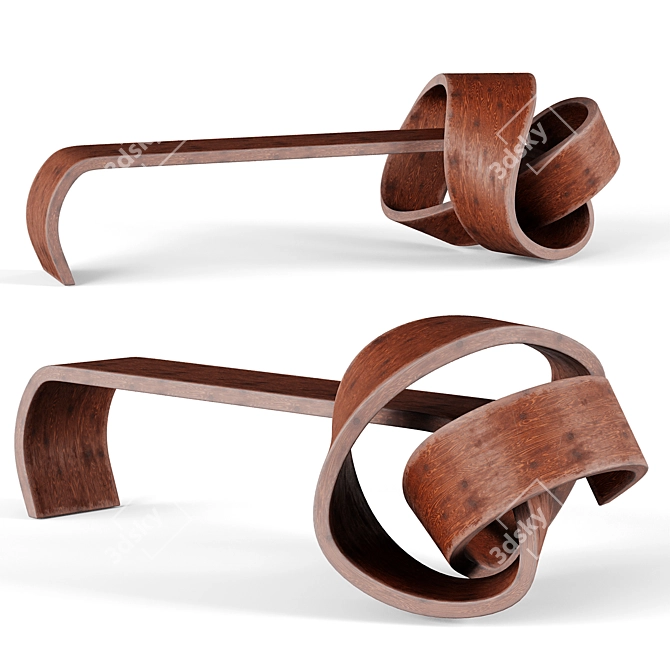 Fluid Knot Bench Sculpture 3D model image 1
