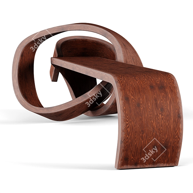 Fluid Knot Bench Sculpture 3D model image 2