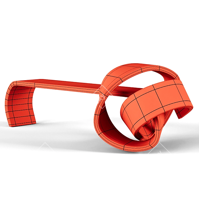 Fluid Knot Bench Sculpture 3D model image 3