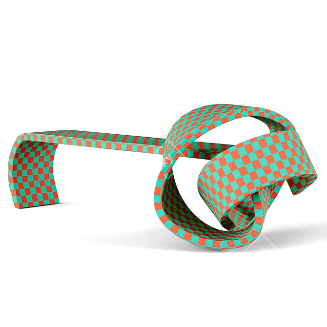 Fluid Knot Bench Sculpture 3D model image 4