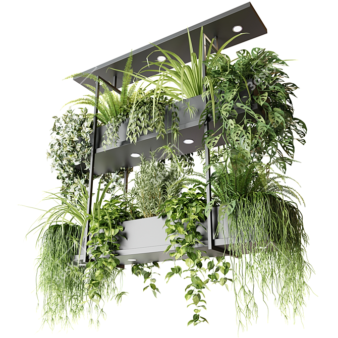 Modern Hanging Plant Light Fixture 3D model image 2