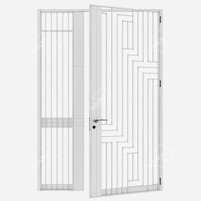  Corrosion-Resistant Aluminum Door 292 3D model image 4