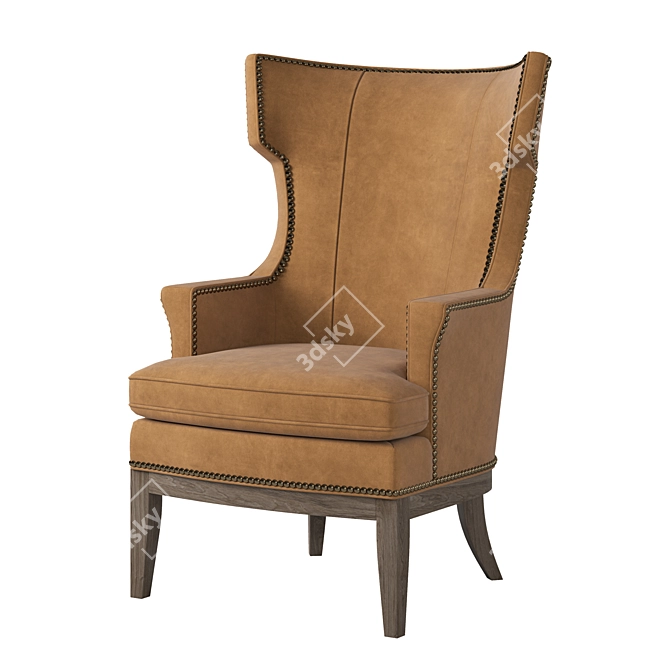 Luxury Chateau Wing Chair Inclination 3D model image 1