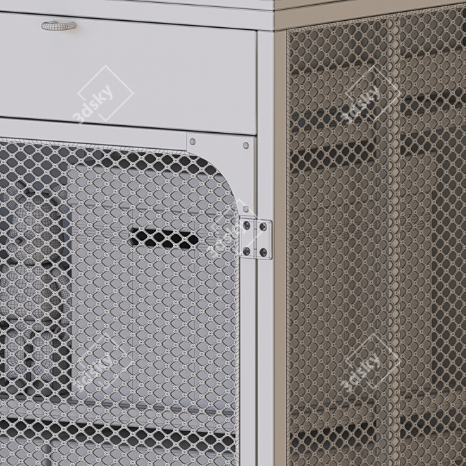 Industrial Chic Black Sideboard Cabinet 3D model image 5