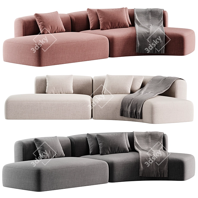 Elegant Cosy Curve Sofa Design 3D model image 1