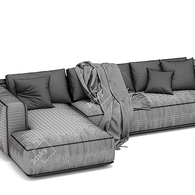 Luxury Flexform Grandemare Chaise Sofa 3D model image 4