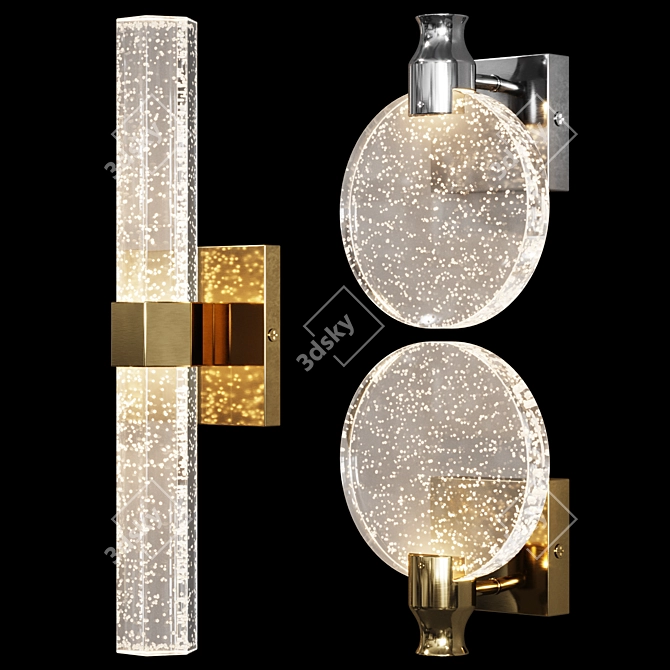 Modern Crystal Wall Lamp Gold 3D model image 4