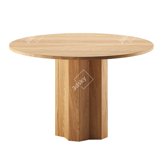 Modern Round Dining Table 120cm 3D model image 1