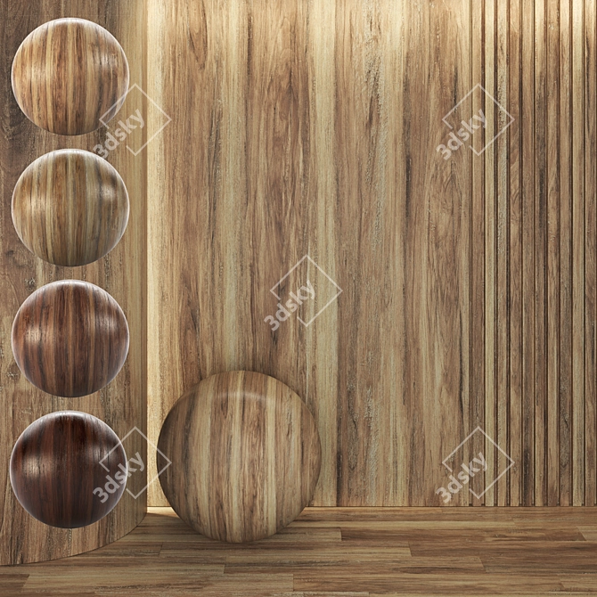 Wood Parquet Texture Bundle 3D model image 1